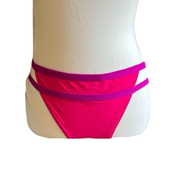 Cala Ossidiana Luxury Designer Pink Purple Strappy Bikini Bottom NWT US L - Picture 9 of 11